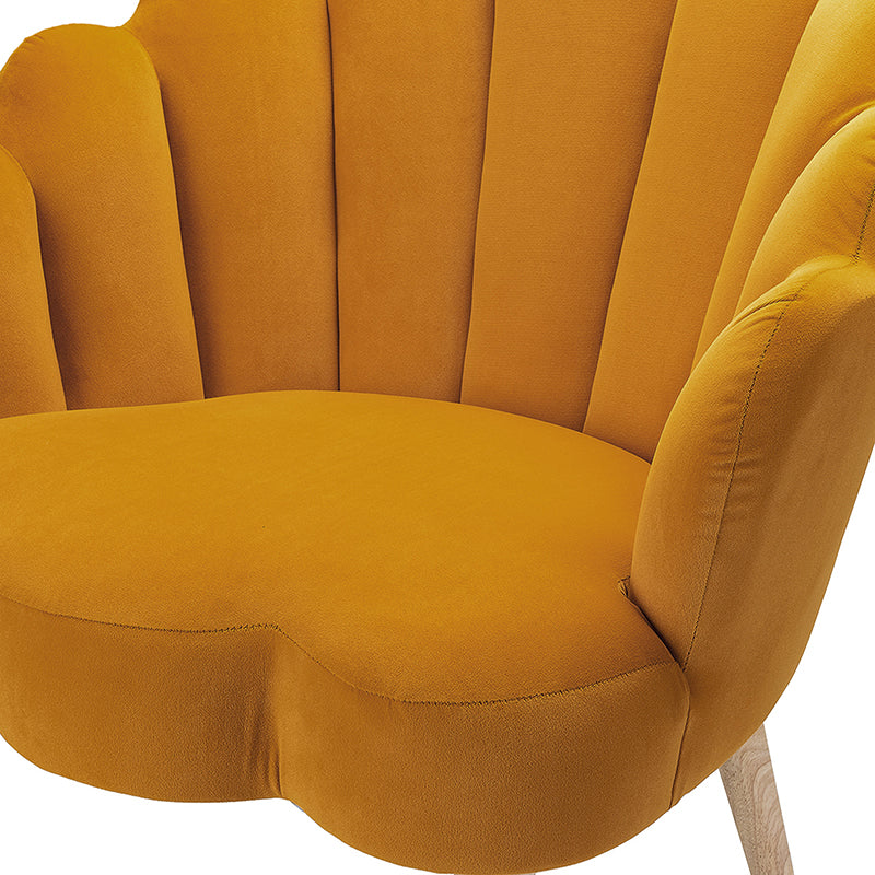 Ariel Scalloped Velvet Armchair