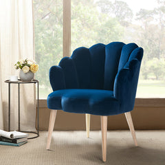 Ariel Scalloped Velvet Armchair