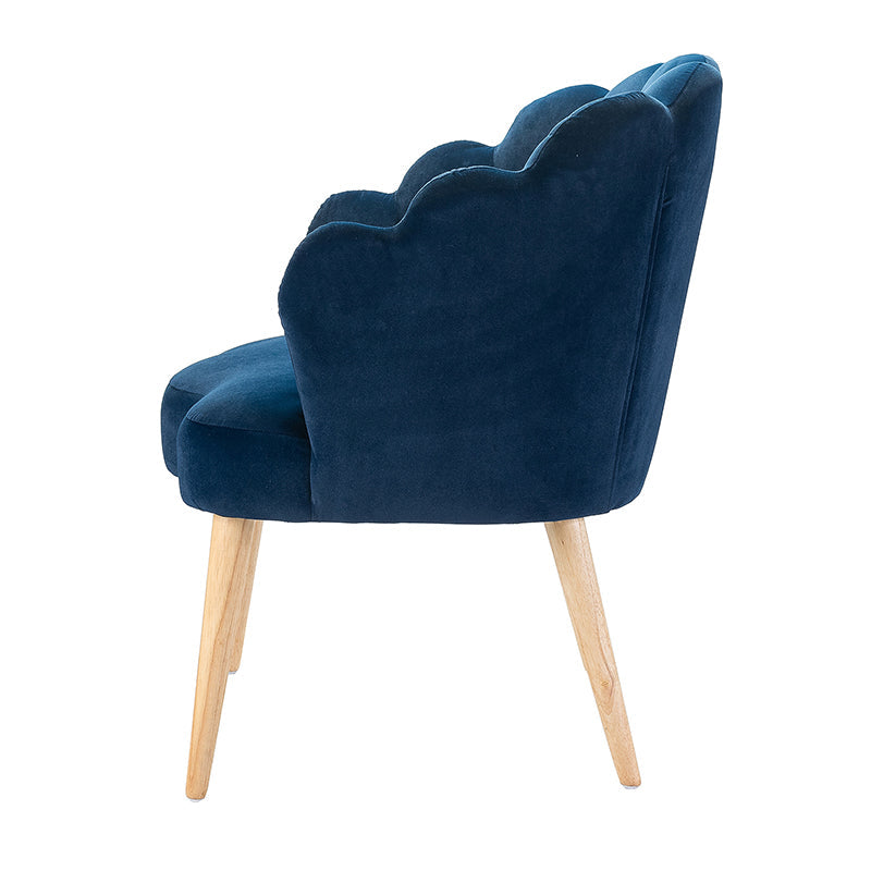 Ariel Scalloped Velvet Armchair