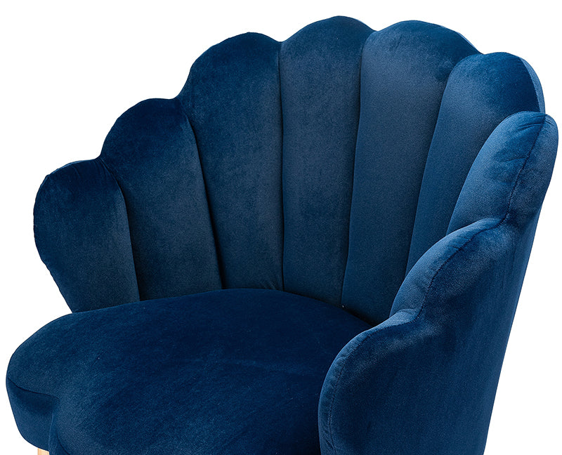 Ariel Scalloped Velvet Armchair