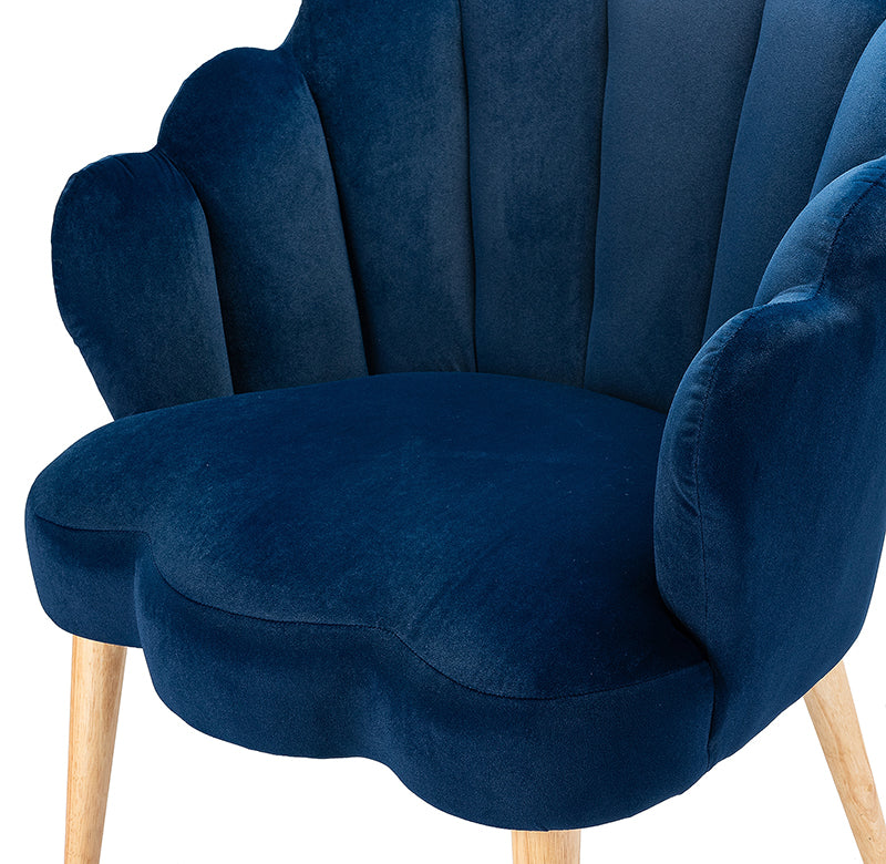 Ariel Scalloped Velvet Armchair