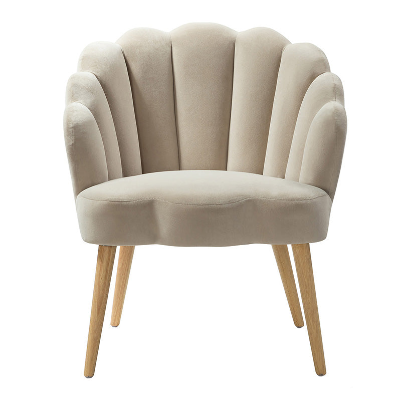 Ariel Scalloped Velvet Armchair