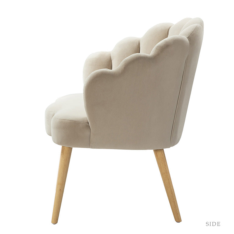 Ariel Scalloped Velvet Armchair