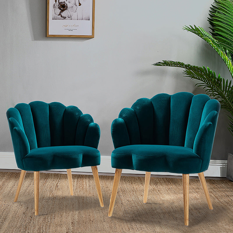 Ariel Scalloped Velvet Armchair