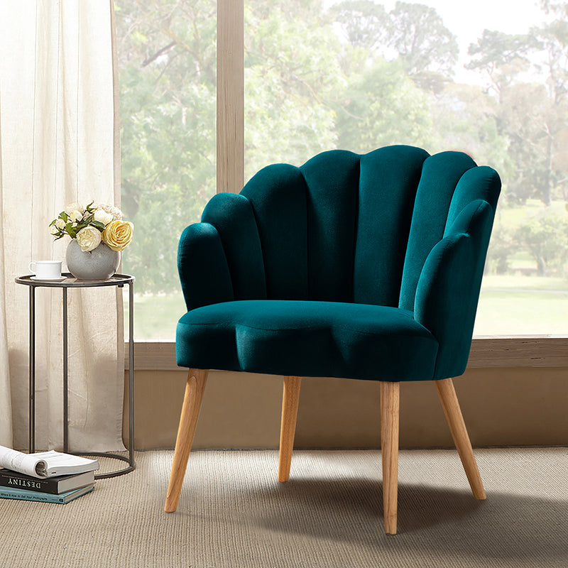 Ariel Scalloped Velvet Armchair