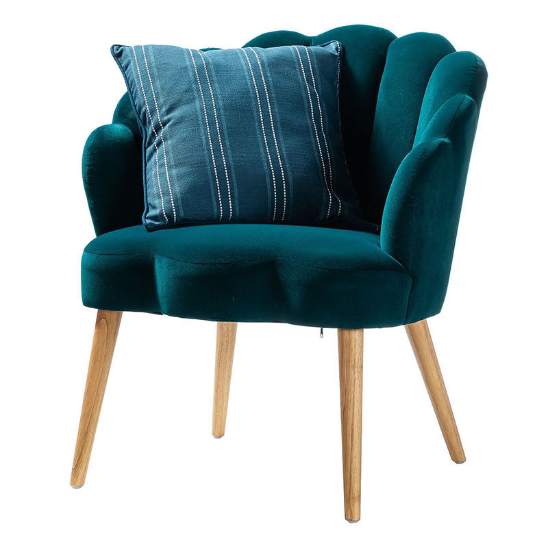 Ariel Scalloped Velvet Armchair