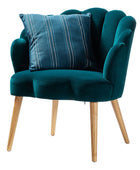 Ariel Scalloped Velvet Armchair