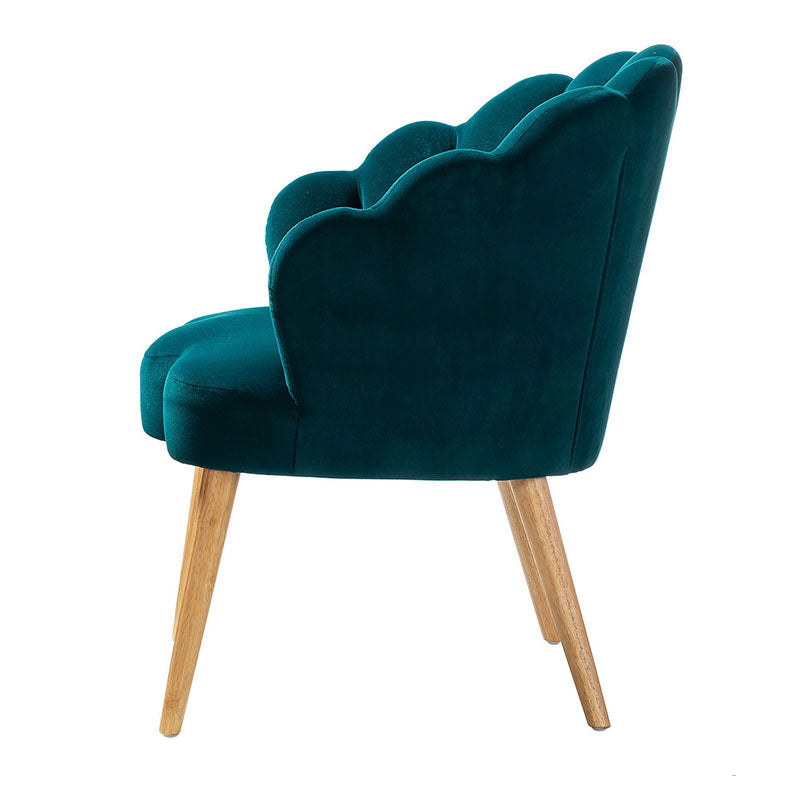 Ariel Scalloped Velvet Armchair