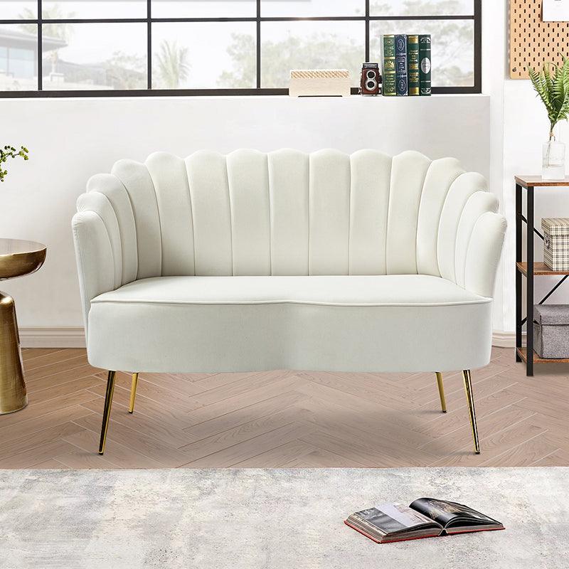 Ariel Scalloped Velvet Loveseat - Hulala Home