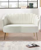 Ariel Scalloped Velvet Loveseat - Hulala Home