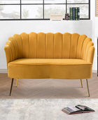 Ariel Scalloped Velvet Loveseat - Hulala Home