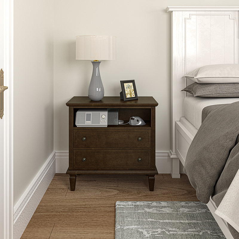 Gaspard 2 - Drawer Solid Wood Nightstand