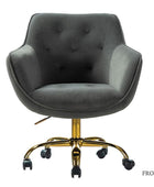 Jovida Velvet Tufted Office Chair - Hulala Home