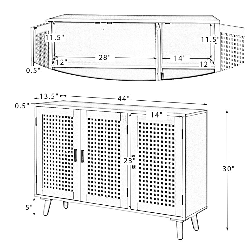 Dan 3-Door Accent Cabinet