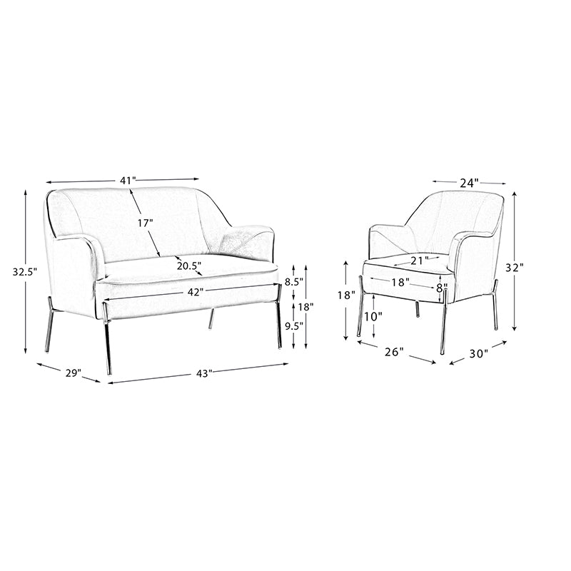 Marina 3 Piece Living Room Set