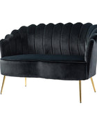 Ariel Scalloped Velvet Loveseat - Hulala Home