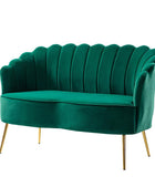 Ariel Scalloped Velvet Loveseat - Hulala Home