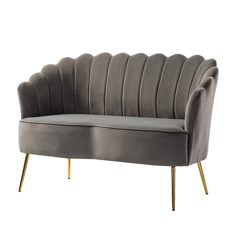 Ariel Scalloped Velvet Loveseat