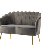 Ariel Scalloped Velvet Loveseat