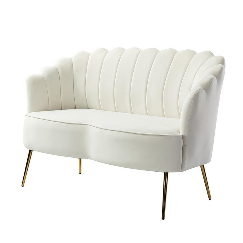 Ariel Scalloped Velvet Loveseat - Hulala Home