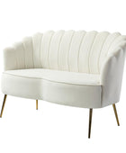 Ariel Scalloped Velvet Loveseat - Hulala Home