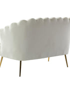 Ariel Scalloped Velvet Loveseat - Hulala Home