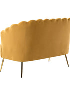 Ariel Scalloped Velvet Loveseat - Hulala Home