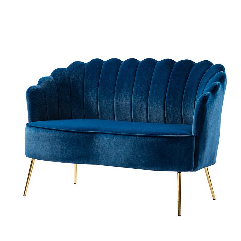 Ariel Scalloped Velvet Loveseat - Hulala Home