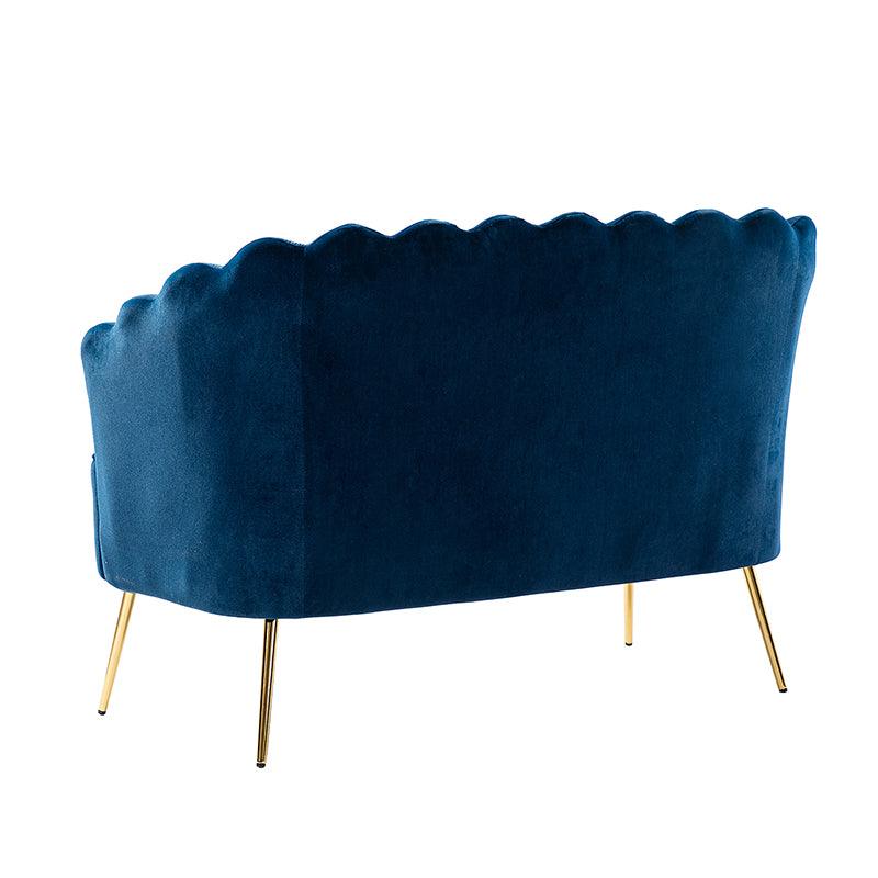 Ariel Scalloped Velvet Loveseat - Hulala Home