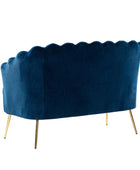 Ariel Scalloped Velvet Loveseat - Hulala Home