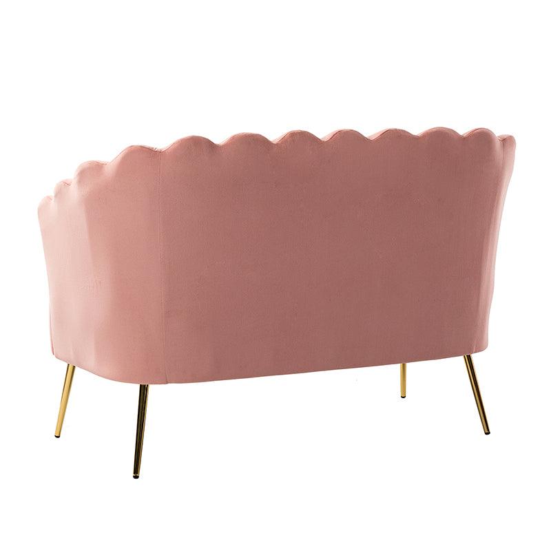 Ariel Scalloped Velvet Loveseat - Hulala Home