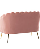 Ariel Scalloped Velvet Loveseat - Hulala Home