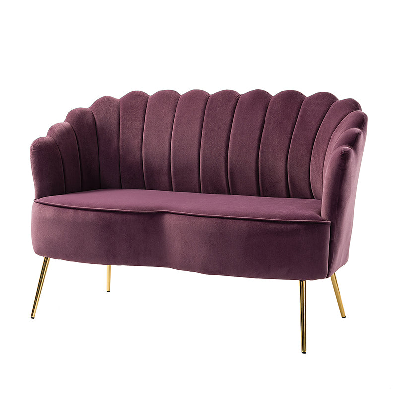 Ariel Scalloped Velvet Loveseat