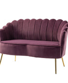 Ariel Scalloped Velvet Loveseat