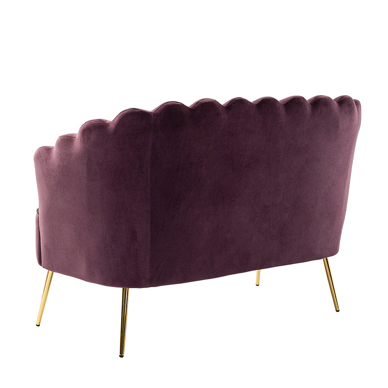 Ariel Scalloped Velvet Loveseat