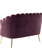 Ariel Scalloped Velvet Loveseat