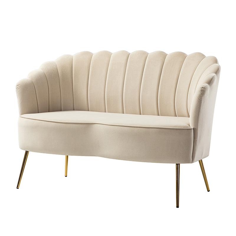 Ariel Scalloped Velvet Loveseat - Hulala Home