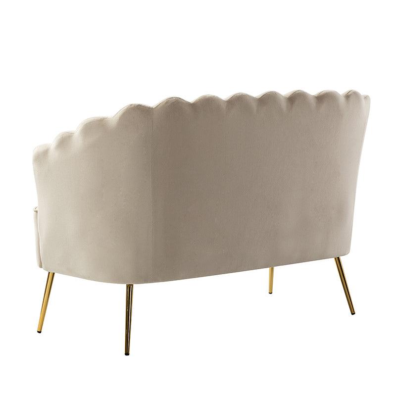 Ariel Scalloped Velvet Loveseat - Hulala Home