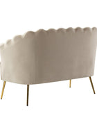 Ariel Scalloped Velvet Loveseat - Hulala Home