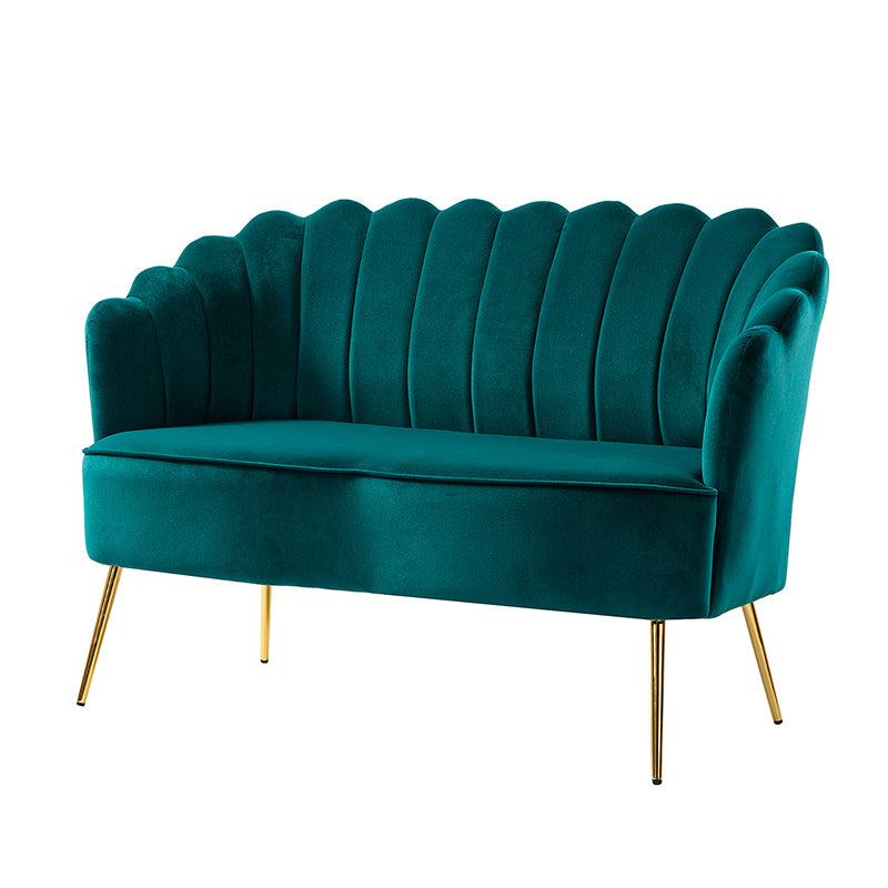 Ariel Scalloped Velvet Loveseat - Hulala Home