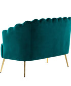 Ariel Scalloped Velvet Loveseat - Hulala Home