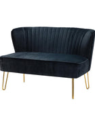 Ainhoa Velvet Loveseat with Hairpin Legs - Hulala Home