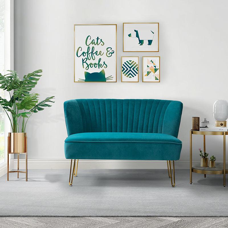 Ainhoa Velvet Loveseat with Hairpin Legs - Hulala Home