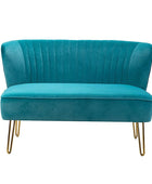 Ainhoa Velvet Loveseat with Hairpin Legs - Hulala Home