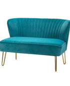 Ainhoa Velvet Loveseat with Hairpin Legs - Hulala Home