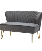 Ainhoa Velvet Loveseat with Hairpin Legs - Hulala Home