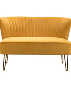 Ainhoa Velvet Loveseat with Hairpin Legs - Hulala Home