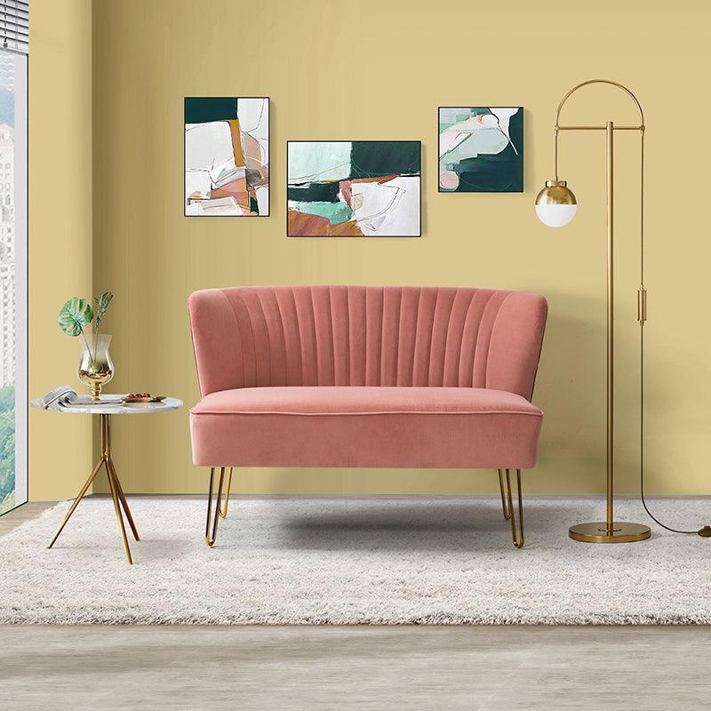 Ainhoa Velvet Loveseat with Hairpin Legs - Hulala Home