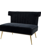 Megara Velvet Armless Wingback Loveseat - Hulala Home