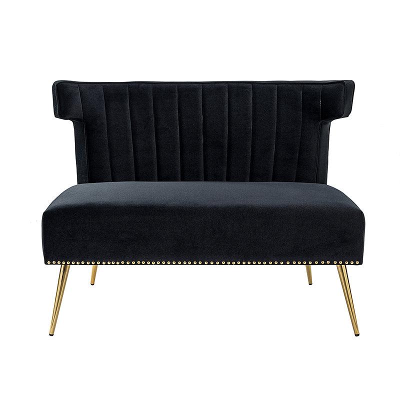 Megara Velvet Armless Wingback Loveseat - Hulala Home